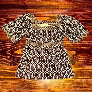 MICHAEL Michael Kors Silky Purple and Dark Brown Blouse